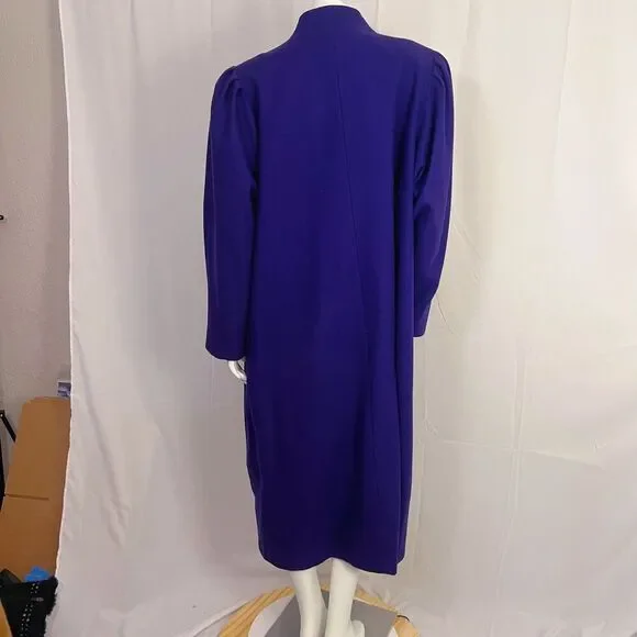 Vintage 1980s Komitor New Wave Purple Wool Jacket Goth Emo Alt Size L - Picture 5 of 7